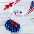 thumbnail image 2 of TheFound Independence Day Baby Girls Outfit Short Sleeve Round Collar Romper, 2 of 9