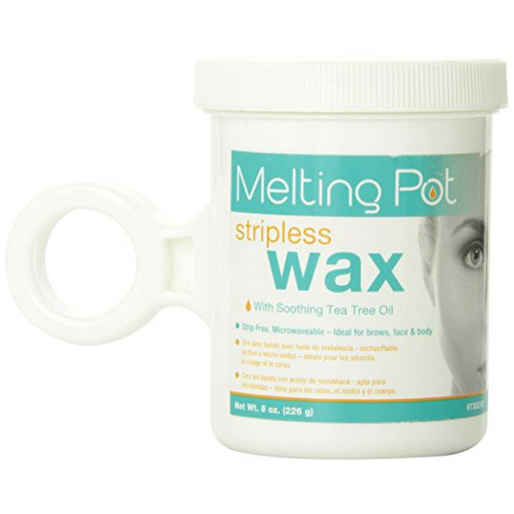 Melting Pot Microwaveable Stripless Wax with Tea Tree Oil, 8 Ounce