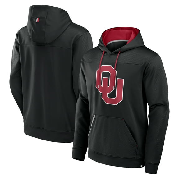 Men's Fanatics Black Oklahoma Sooners Defender Dot Faded Primary Pullover Hoodie