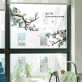 thumbnail image 5 of KunMing Birds on Cherry Blossom Branches Window Clings, Removable Green Leaf Stickers, Watercolor Bird Plant Decor for Glass Windows, 27x60cm, 5 of 7