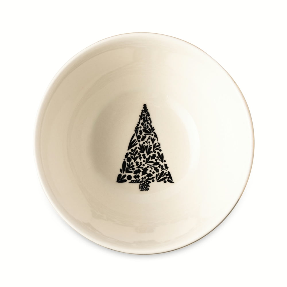 Thyme & Table Holiday Tree 12-Piece Ceramic Dinnerware Set - Cream