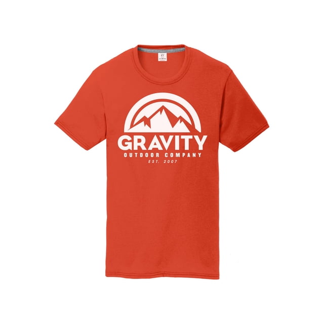 Gravity Outdoor Co. T-Shirt de Performance pour Jeunes - Logo Blanc - Orange - Petit