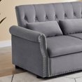 thumbnail image 4 of Bellemave 55" Pull Out Sleeper Sofa Bed, Sleeper Loveseats Sofa Couch with Adjustable Backrest, 2 Caster Wheels and 2 Lumbar Pillows for Living Room Bedroom Apartment Office (Gray), 4 of 10