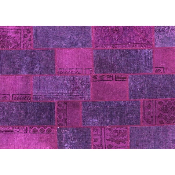 Ahgly Company Indoor Rectangle Patchwork Pink Transitional Area Rugs, 4' x 6'