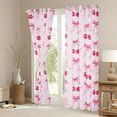 thumbnail image 3 of Feelyou Pink Bowknot Black Out Curtains, Cherry Stars Curtains Pack of 2 (42x63 Each), 3 of 6