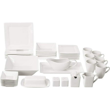 

ZCYH Strawberry Street Nova Square 40 pc Dinnerware Set Gray