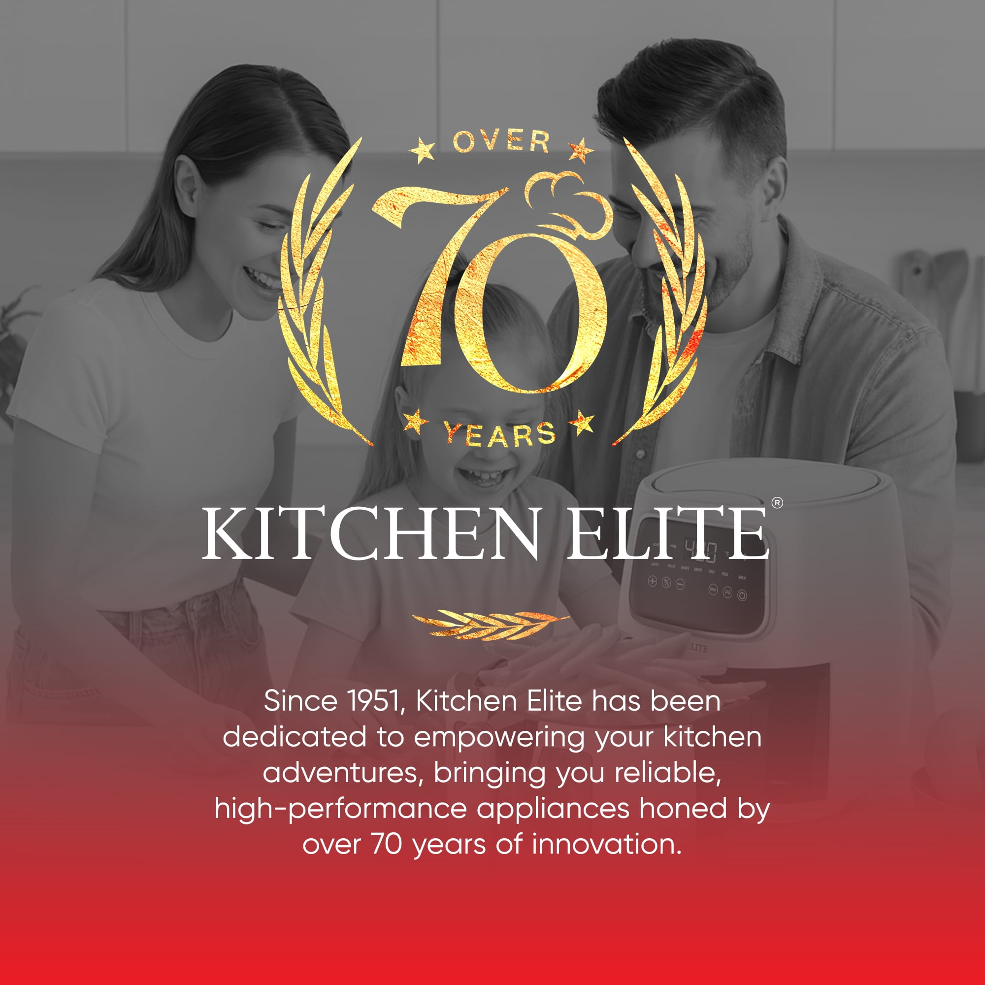 Kitchen Elite 5.5 Qt. Digital Air Fryer, Countertop Cooker with LED Screen, White