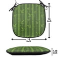 thumbnail image 5 of Bamboo Print Chair Seating Cushion Set of 6, Repetitive Pattern with Monochrome Japanese Foliage Plants, Seat Pads for Office with Anti-slip Backing, 16"x16", Olive Green Lime Green, by Ambesonne, 5 of 7