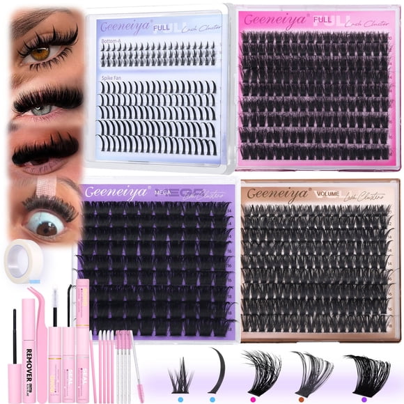 Kit Lash Clusters Geeneiya, 5 estilos, volumen/mega/completo/inferior