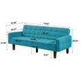 thumbnail image 5 of Convertible Sofa Bed with Adjustable Backrest, Linen Fabric Sofa Couch with Wooden Legs and Thick Cushion, Comfy Sofa Bed for Small Spaces Living Room Apartment Home Office Studio Dorm, Blue, 5 of 9