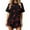Black, variant on Uaswgudfs Women's Heart Print Pajama Set Short Sleeve Crewneck Top Ruffled Shorts Loose Fit 2 Piece Sleepwear for Home Summer
