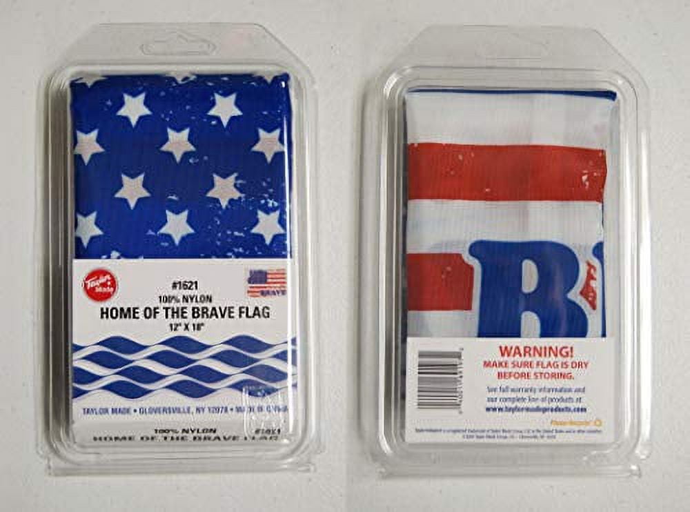 Taylor Made Home of The Brave Flag 12" x 18"