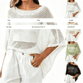 thumbnail image 3 of Helii Women's Crochet Batwing Sleeve Cover Up, Mesh Knit Beach Poncho, Oversized Summer Tops, Sheer Hollow Out Swimsuit Cover Up for Vacation Pool Party White,One Size, 3 of 6