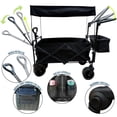 thumbnail image 3 of Carrito Tipo Vagón Plegable para Niños y Carga, con Toldo, Jaladera, Manubrio, Ruedas Todo Terreno y Freno – Negro, 3 of 6