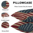 thumbnail image 5 of Throw Pillow Covers 16x16 Inch Set of 2, Vintage Red American Flag Waterproof Outdoor Pillow Covers, US Flag Stripe Retro Starts Decorative Cushion Pillowcases for Couch, Sofa, Bed, Garden, Patio, 5 of 9