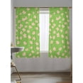thumbnail image 5 of Sheer Curtains 72 inches Long, Light Pink Maple Leaf Fall Thanksgiving Leaves Green Background Light Filtering Sheer Window Curtains Rod Pocket Voile Drapes for Bedroom, 52"Wx72"L 2 Panels, 5 of 7
