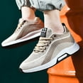 thumbnail image 6 of Mens Shoes,Elevator Casual Mesh Trainers Lightweight Breathable Lace Up Sports Footwear With Hidden Lift Heel Height Increasing Sneakers,Shoes for Men,Khaki,7, 6 of 6