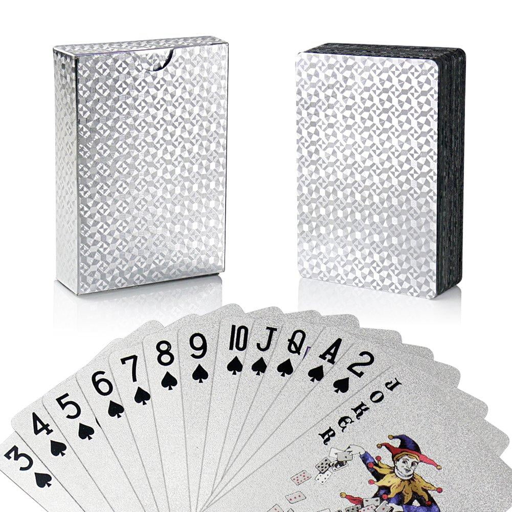 Waterproof Silver Plastic 3D Embossing Poker Card Advanced Play Card J JB 