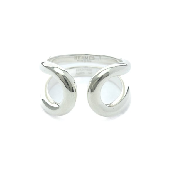 Pre-Owned Hermes Lima Ring Silver 925 Fashion No Stone Band Ring Silver