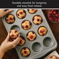 thumbnail image 5 of Farberware Disney Bake with Mickey Mouse 12 Cup Nonstick Muffin Pan / Cupcake Pan, Dishwasher Safe and Oven Safe to 450°F, Black, 5 of 8