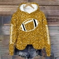 thumbnail image 4 of Womens Sequin Hoodies Game Day Football Season Graphic Long Sleeve Sweatshirts 2025 Trendy Loose Fit Pullover Blouses Gold M, 4 of 5
