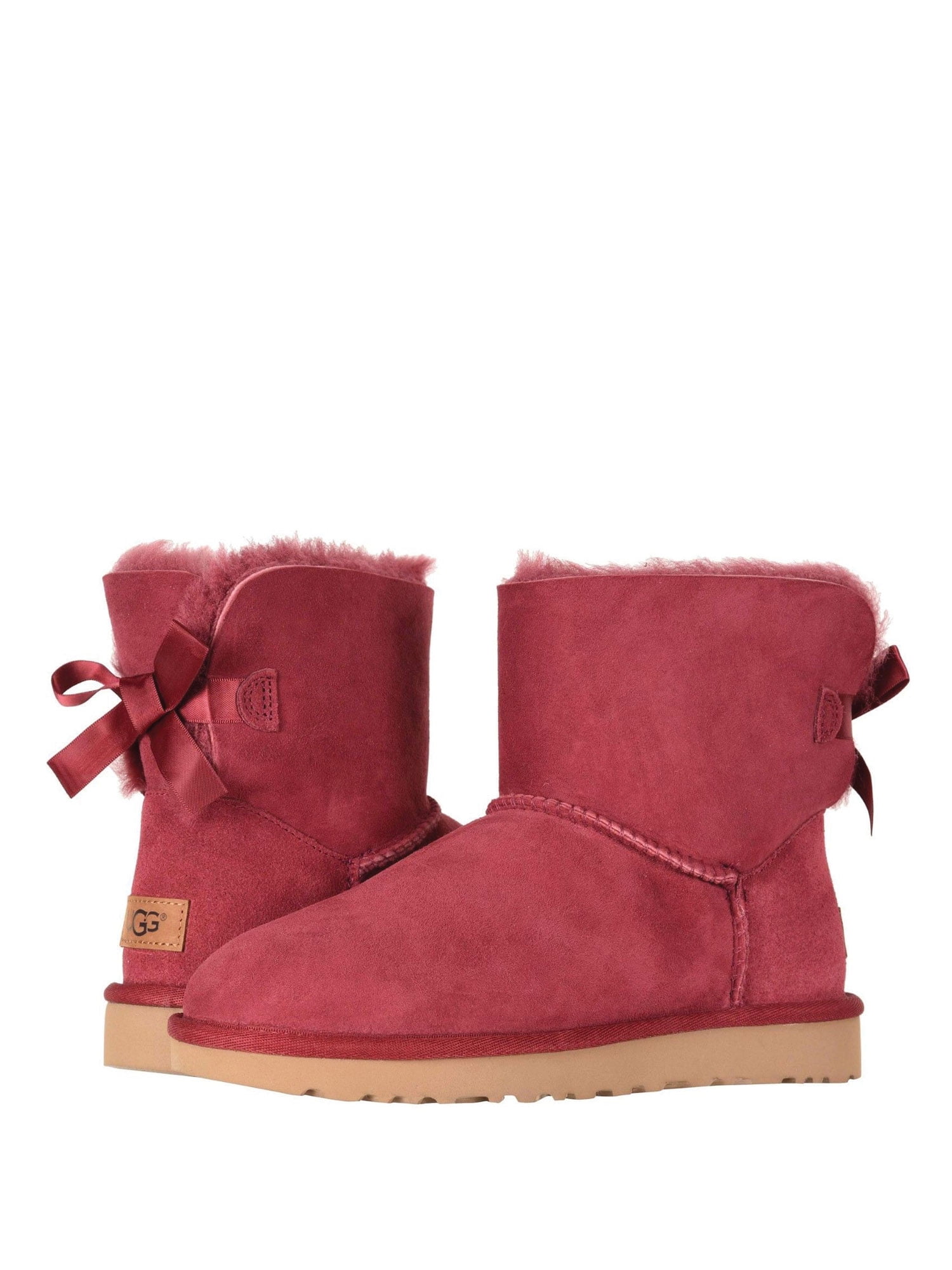 burgundy uggs with bows