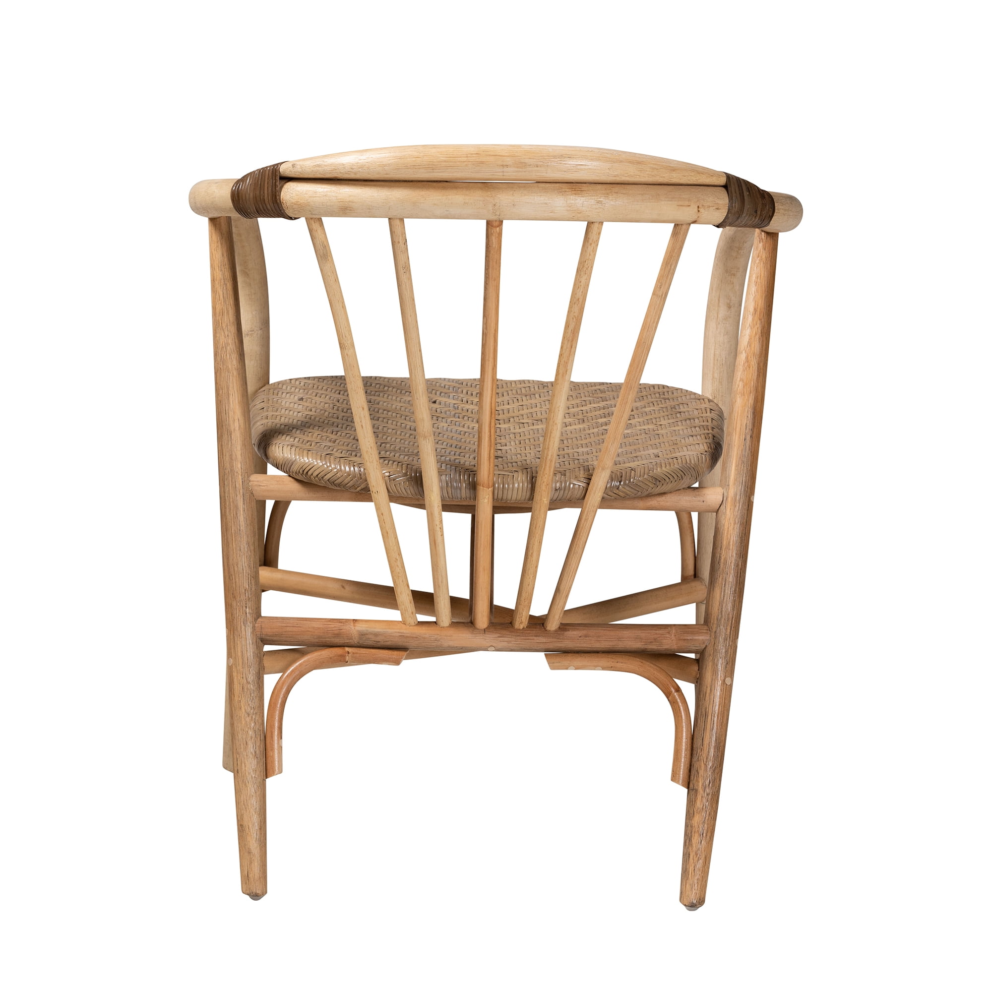 bali & pari Kyoto Modern Bohemian Natural Brown Rattan Dining Chair