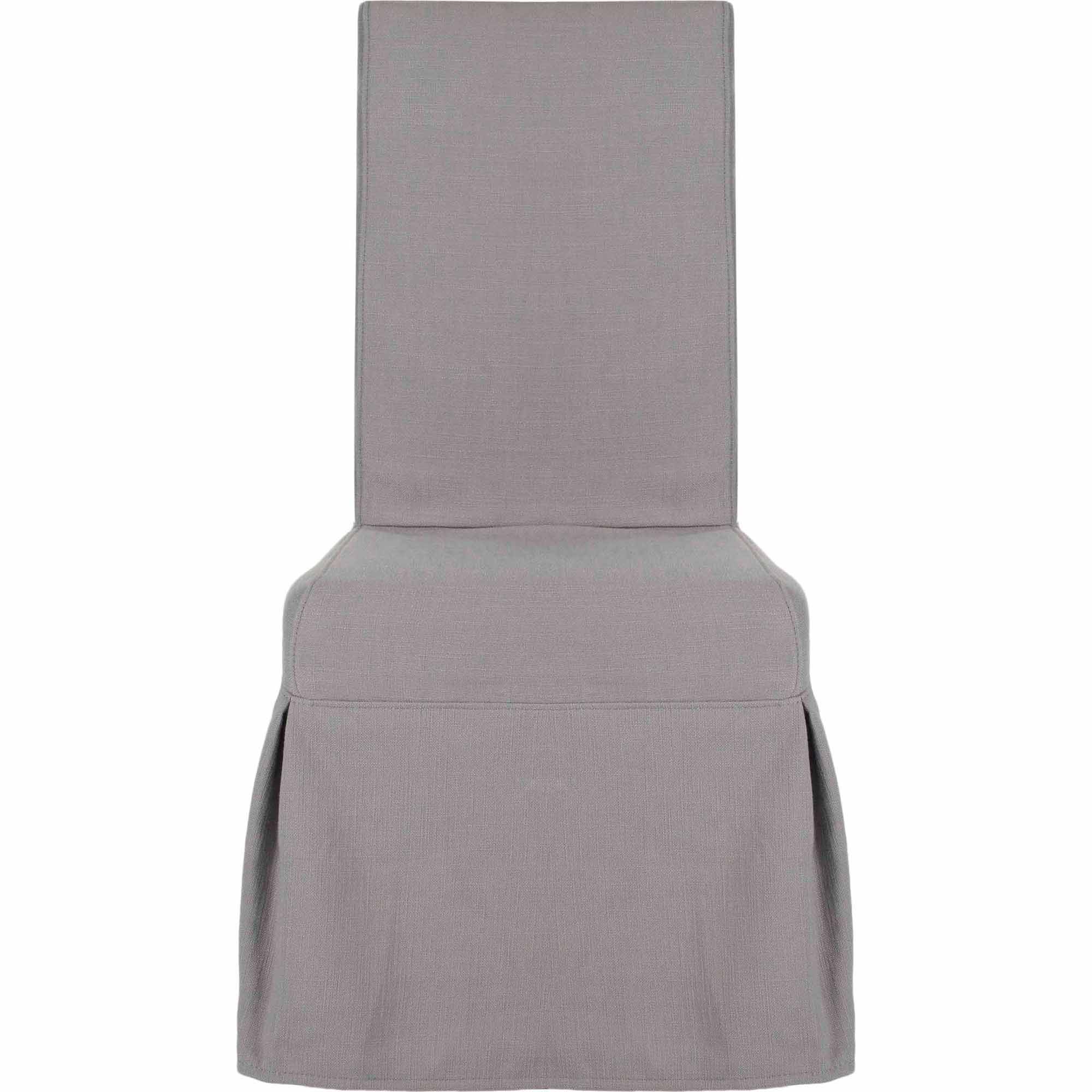 SAFAVIEH Adrianna 19''H Upholstered Rustic Slipcover Chair, Arctic Grey, Set of 2