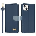 thumbnail image 2 of Compatible with iPhone 13 Crossbody Wallet Case,RFID Blocking Card Holder Slots Soft PU Leather+Inner TPU Magnetic Closure Shoulder Strap& Wrist Strap Bow Design Phone Case,Darkblue, 2 of 12