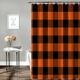 thumbnail image 4 of Halloween Shower Curtain for Bathroom Orange Buffalo Check Plaid Shower Curtains Set with Hooks Orange Black For Halloween Decoration Bath Curtains Sets Polyester Waterproof Standard Size 72" x 72", 4 of 6