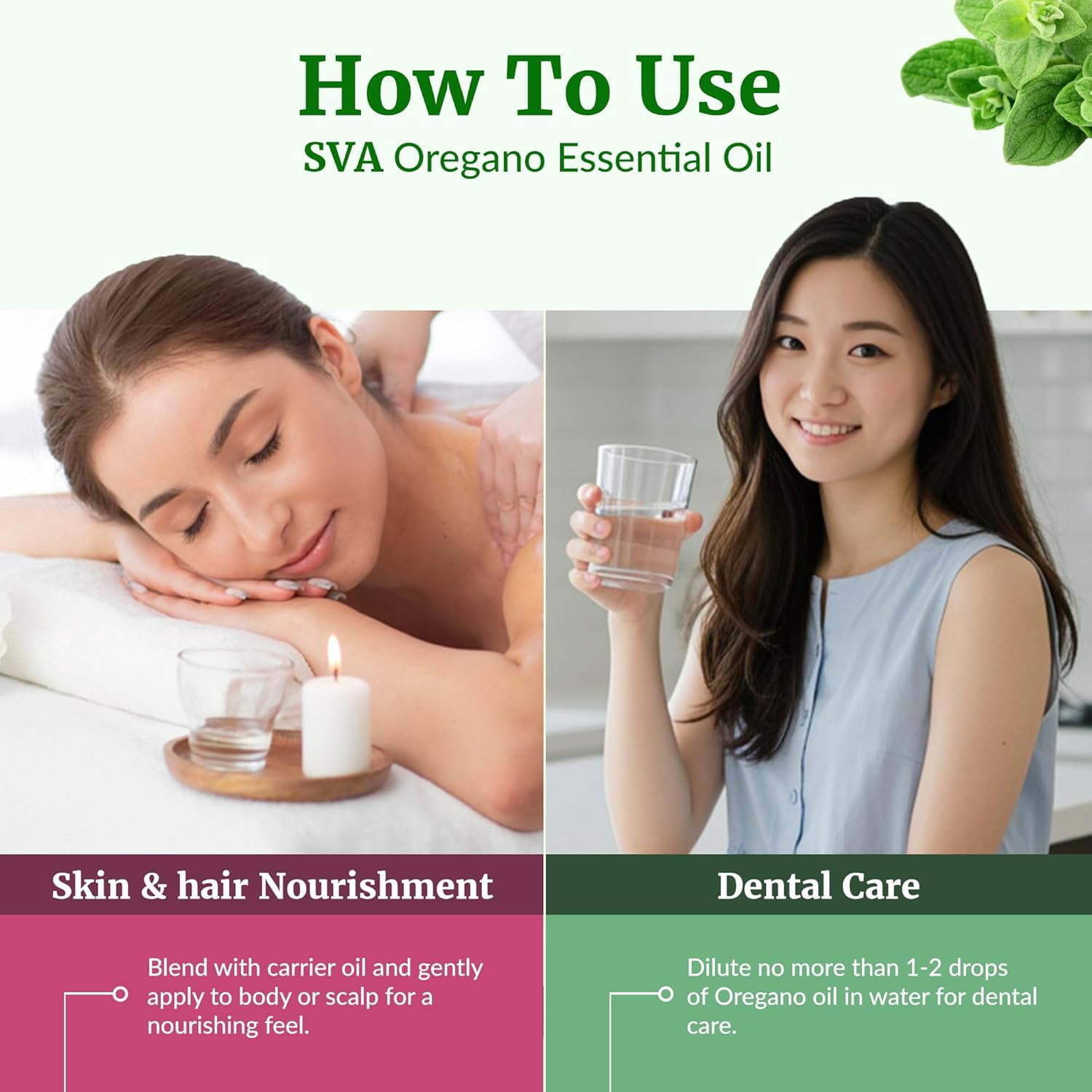 SVA Oregano Essential Oil – 16 Fl Oz – 100% Natural Oregano Oil - for Diffuser, Hair Care, Face, Skin Care, Aromatherapy, Scalp and Body Massage, Soap and Candle Making