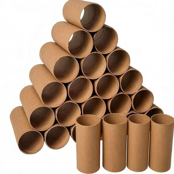 30 Pcs Brown Cardboard Craft Tubes 1.57 x 3.9 In, Thick Round Paper Rolls DIY Classrooms for Creative Projects