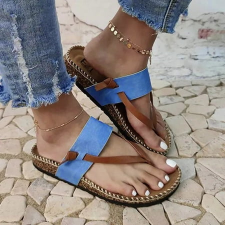 

FITORON Womens Slippers- Fashion Casual Flat Flip Flops Beach Comfortable Slip On Slippers Shoes Blue 38