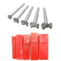 Meichoon Forstner Drill Bits 15-35mm 5 Pcs, Carbide Forstner Bits High Speed Steel Flat Wing Drilling Hole Hinge Cemented Carbide Drilling Sets with Round Shank Counterbore