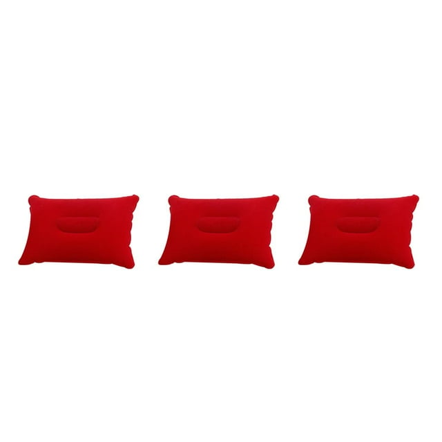 jesticaly Oreiller de Voyage de Camping Gonflable Sac à Dos Oreiller d'Air Portable Sac à Dos Oreiller d'Air Portable Coussin Oreiller Gonflant Rouge Ensemble de 3
