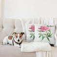 thumbnail image 4 of Ambesonne Nature Throw Pillow Cover 2 Pack, Vintage Peony, 24", Pink White Green, 4 of 7