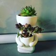 thumbnail image 2 of Humanoid Ceramic Flower Pot Creative Craft Ornament Succulent Pot Flower Arrangement Vase Birthday Gift (White), 2 of 5