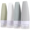 thumbnail image 2 of 4 botellas de silicona de viaje, vacías, para loción, rellenables., 2 of 5