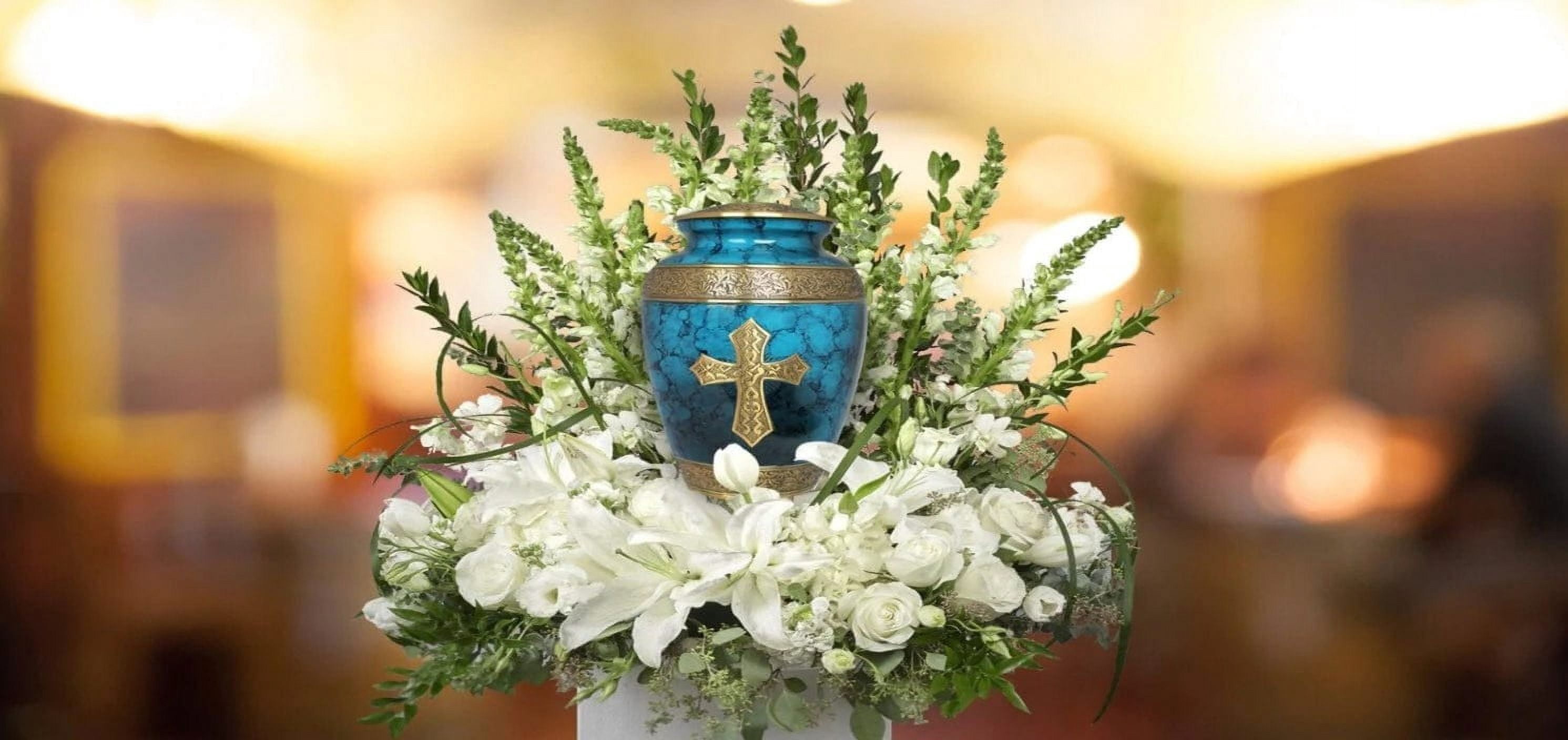 Blue Cross Urns for Cremation Ashes Large Urn XL or Small Keepsake Urns for Human Ashes & Urns for Human Ashes for Home or Burial Small Urns for Human Ashes
