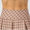 thumbnail image 5 of YTCAMLO Plaid Pleated Tennis Skirts for Women Athletic Stretchy Flowy Mini Skirts with Pockets School Uniform Gym Cheerleader Skirts, Pink XL, 5 of 8