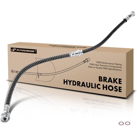 A-Premium Front Driver or Passenger Brake Hydraulic Hose Compatible with Select Mitsubishi Models - Outlander 2003 2004 2005 2006 2007 - Replace# MN116147