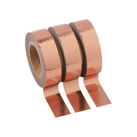 Rusty Tin Craft Supplies - Fun Express - Copper Foil Washi Tape for Wedding - Craft Supplies - Scrapbooking Embellishments - Stickers - Wedding - 3 Pieces