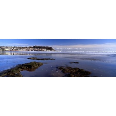 Town At The Waterfront Scarborough South Bay North Yorkshire England United Kingdom Stretched Canvas - Panoramic Images (18 x