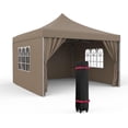 thumbnail image 1 of Carpa Plegable 3x3m con 4 Paredes Laterales, Cenador de Jardín Impermeable con Revestimiento de PU, Estructura de Acero Robusta, Toldo para Eventos, Mercados y Terrazas, Color Caqui Elegante, 1 of 7
