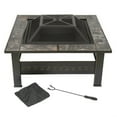 thumbnail image 3 of 32" Square Tile Fire Pit Outdoor Patio Garden Backyard with Screen Cover Poker, 3 of 6