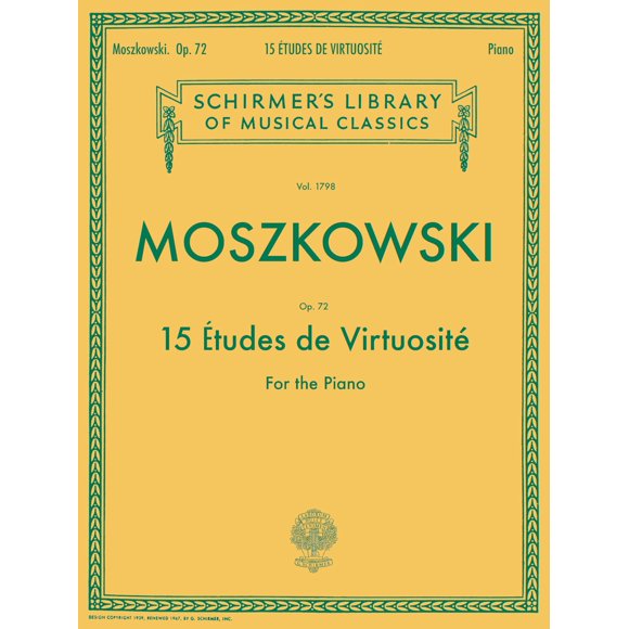 Partitura de piano G. Schirmer, Inc. Moszkowski Op. 72