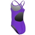 thumbnail image 4 of Sporti Solid Piped Thin Strap One Piece Swimsuit, High Cut, Unpadded, Athletic (Girls), 4 of 6