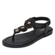 thumbnail image 1 of Sandalias de verano de talla grande para mujer, zapatos planos bohemios romanos de cuento de hadas, zapatos de playa para vacaciones en la playa, 1 of 5