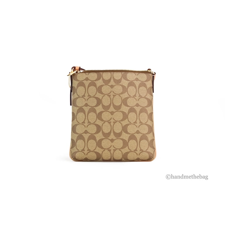 Coach Rowan Mini File Crossbody Bag, Khaki Light Coral, Signature