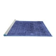 thumbnail image 2 of Ahgly Company Machine Washable Indoor Square Abstract Blue Modern Area Rugs, 5' Square, 2 of 4